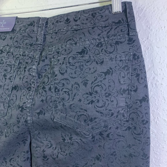 NYDJ Black Jacquard Ankle Slim Straight Jeans‎ - NWT - Picture 9 of 16